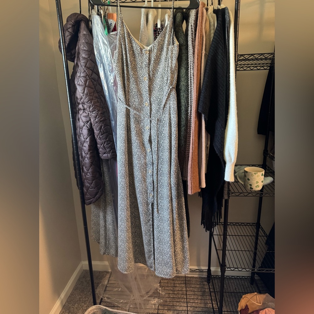 Sienna Sky Speckled Spaghetti Strap MIDI Sundress